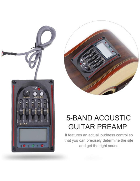 Ecualizador de Pastilla para Guitarra Acústica GOTOTOP LCD 5 Bandas Ecualizador de Pastilla para Guitarra Acústica GOTOTOP LCD 5 Bandas