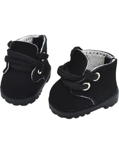 2 Pares de Botas de Muñeca QIXINGWISE - Negro y Camel
