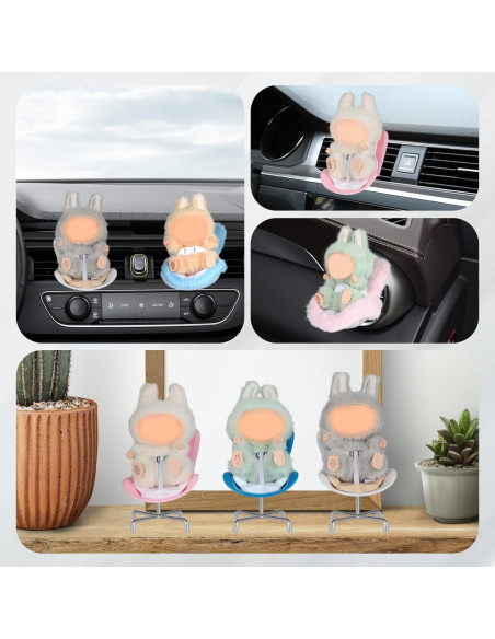 Silla de auto para muñecas Labubu - Soporte ajustable azul Silla de auto para muñecas Labubu - Soporte ajustable azul