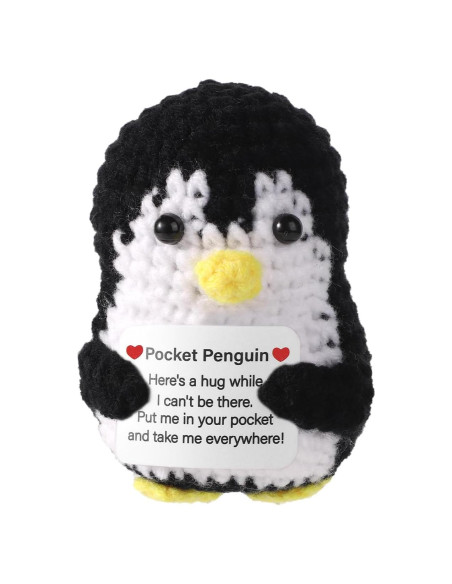 Pingüino de Ganchillo TOYMIS 8x5cm con Tarjeta Motivacional Pingüino de Ganchillo TOYMIS 8x5cm con Tarjeta Motivacional