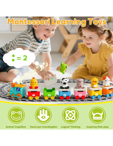 Set de Tren Eléctrico de Granja Aigybobo para Niños 1-3 Años Set de Tren Eléctrico de Granja Aigybobo para Niños 1-3 Años
