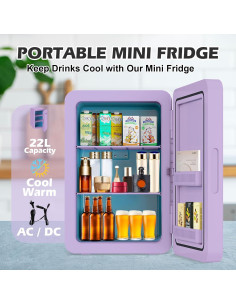 Mini Nevera Enfriador y Calentador Cobuy 22L Púrpura 2