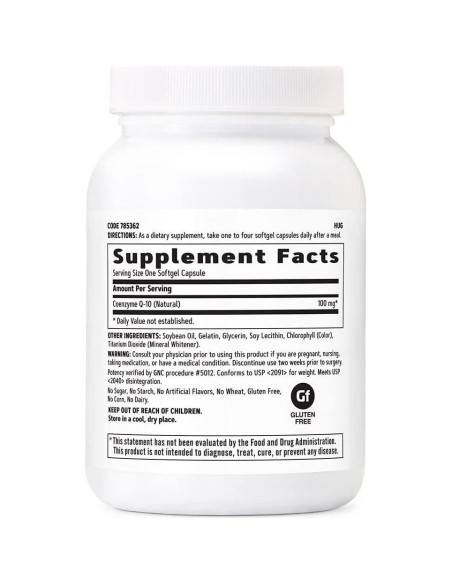 Suplemento GNC CoQ10 100mg - Salud del Corazón - 120 Cápsulas Suplemento GNC CoQ10 100mg - Salud del Corazón - 120 Cápsulas