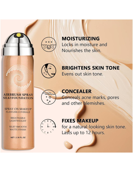 Spray de Base AirBrush Scarman 28.35g Natural - Cobertura Completa Spray de Base AirBrush Scarman 28.35g Natural - Cobertura Completa