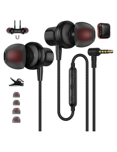 Auriculares con cable ASKUBSKU 3.5mm HiFi Estéreo 1.8m