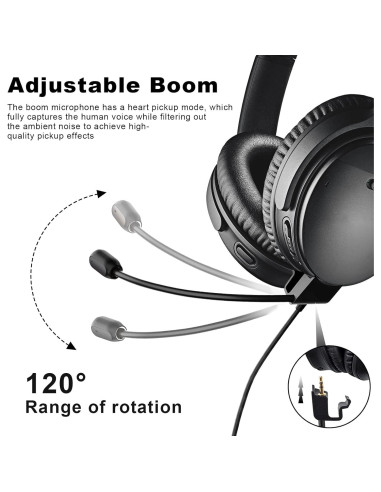 Micrófono Boom Desmontable Xivip para Bose QC35 y QC35 II