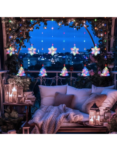 Luces de Ventana de Navidad 2M 160 LED BLOOMWIN RGB USB Luces de Ventana de Navidad 2M 160 LED BLOOMWIN RGB USB