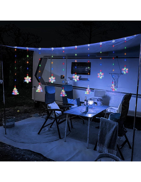 Luces de Ventana de Navidad 2M 160 LED BLOOMWIN RGB USB Luces de Ventana de Navidad 2M 160 LED BLOOMWIN RGB USB