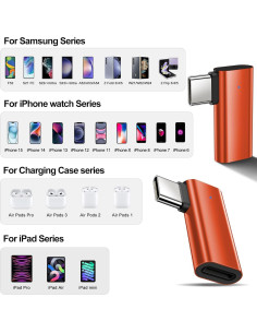 Adaptador Lightning a USB C 90 Grados xiwxi - Carga Rápida 27W 2