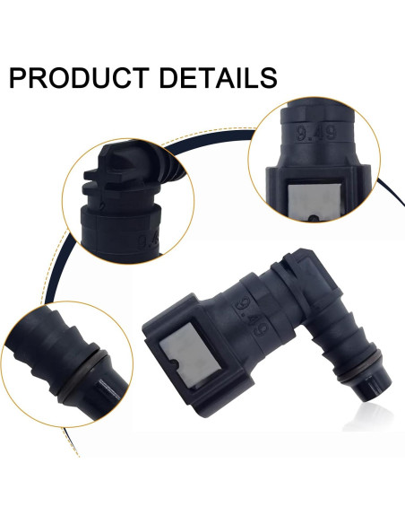 Kit de Reparación de Línea de Combustible JawGrew 2 PCS Codo Negro Kit de Reparación de Línea de Combustible JawGrew 2 PCS Codo Negro
