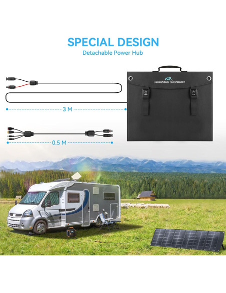 Panel Solar Portátil Ecosonique 200W Plegable y Ligero USB-C Panel Solar Portátil Ecosonique 200W Plegable y Ligero USB-C