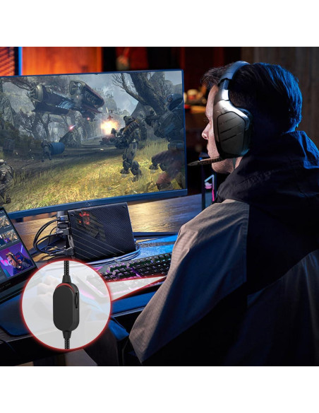 Cable de Auriculares Gaming Lusgawer AW920H 1.68m con Control de Volumen Cable de Auriculares Gaming Lusgawer AW920H 1.68m con Control de Volumen