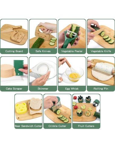 Set de cuchillos seguros para niños 17 piezas Montessori