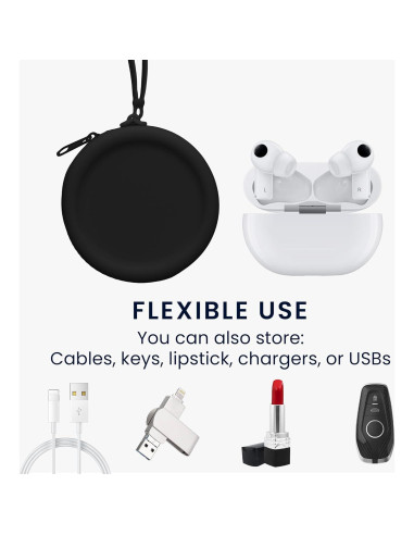 Funda de Silicona para Auriculares In-Ear kwmobile - Negro