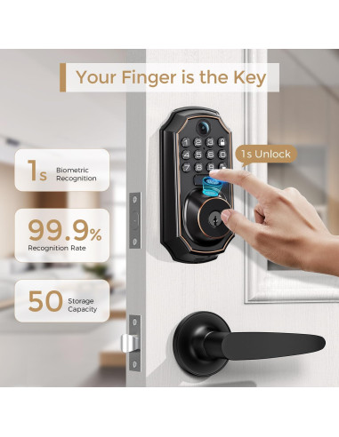 Cerradura Inteligente WiFi ARPHA D289+H300 con Cámara y Huella