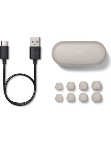 Auriculares Inalámbricos Yamaha TW-E3C Beige con Sonido Ambiental
