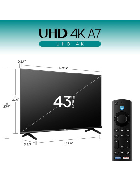 Televisor Hisense 43" A7 4K UHD Smart Fire TV 2025 Televisor Hisense 43" A7 4K UHD Smart Fire TV 2025