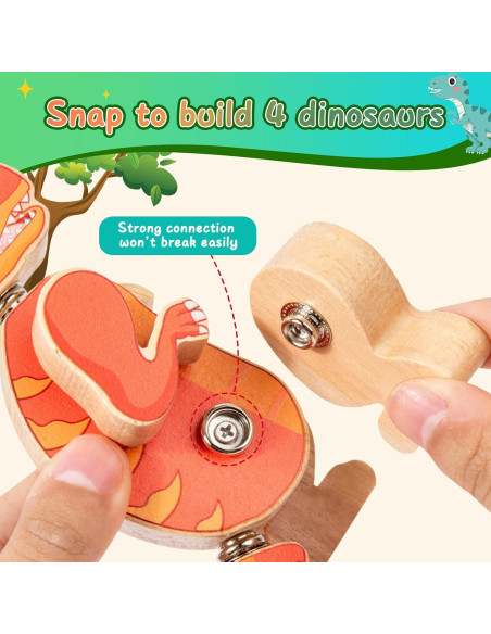 Bloques de Dinosaurio de Madera Twood - Juguete Educativo 28 Piezas Bloques de Dinosaurio de Madera Twood - Juguete Educativo 28 Piezas