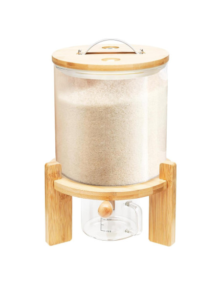 Dispensador de Cereal 5L Fufiea con Taza Medidora y Sello Hermético Dispensador de Cereal 5L Fufiea con Taza Medidora y Sello Hermético