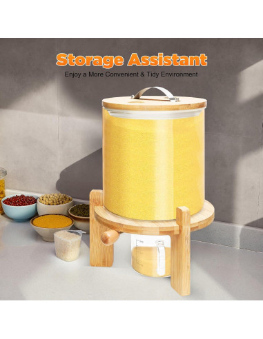 Dispensador de Cereal 5L Fufiea con Taza Medidora y Sello Hermético