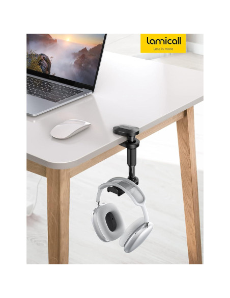 Soporte para Auriculares Lamicall DH03-B Ajustable Negro Soporte para Auriculares Lamicall DH03-B Ajustable Negro
