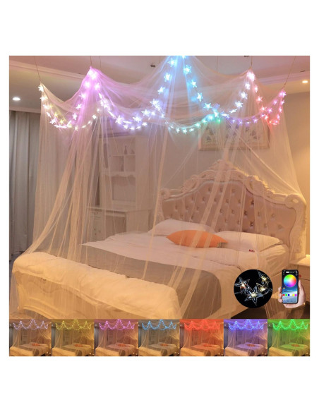 Dosel de Cama Comtelek con Luces LED RGB para Dormitorio Dosel de Cama Comtelek con Luces LED RGB para Dormitorio