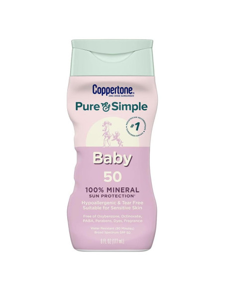 Protector Solar Bebés Coppertone Pure and Simple SPF 50 177 ml Protector Solar Bebés Coppertone Pure and Simple SPF 50 177 ml
