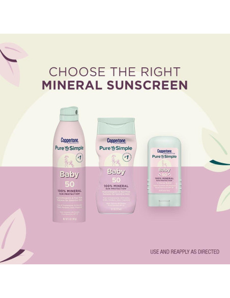 Protector Solar Bebés Coppertone Pure and Simple SPF 50 177 ml Protector Solar Bebés Coppertone Pure and Simple SPF 50 177 ml