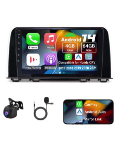 Radio Doble Din Slakerbe Android 14 9" GPS Carplay Honda CRV 2017-2021