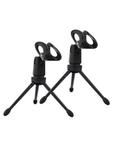 Soporte de Micrófono Ajustable Kisangel 2Pcs Negro Universal Soporte de Micrófono Ajustable Kisangel 2Pcs Negro Universal