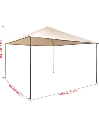 Toldo Pabellón YELWHI 400x400 cm Beige Resistente al Agua