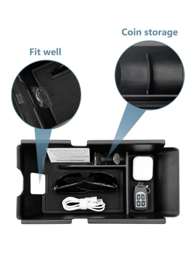 Organizador de Consola Central EVTIME para Camry 2024-2025 Negro