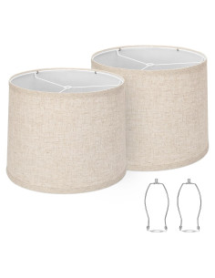 Juego de 2 Pantallas de Lámpara Beige Pueblo Costero 29.5cm