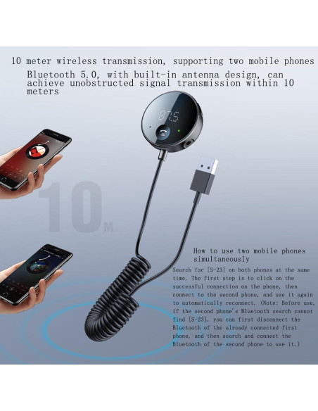 Transmisor FM Bluetooth Eppfun para Coche 5.0 AUX 3.5mm Transmisor FM Bluetooth Eppfun para Coche 5.0 AUX 3.5mm