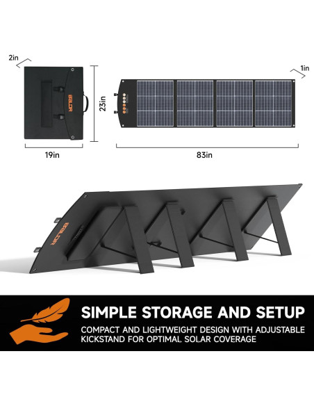 Panel Solar Plegable BALDR 200W Monocristalino Eficiente Panel Solar Plegable BALDR 200W Monocristalino Eficiente
