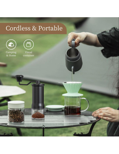 Molino de Café Manual ELMWAY con Núcleo de Acero Inoxidable Ajustable
