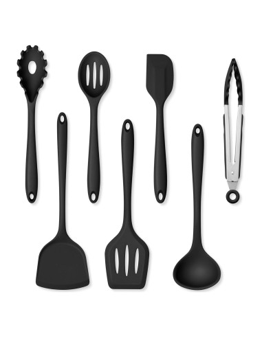Juego de Utensilios de Cocina Herogo 7 Piezas Silicona Negro