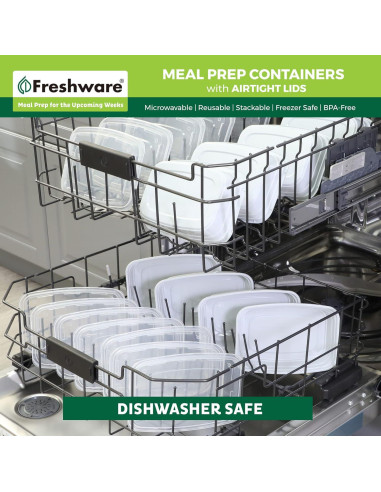 Contenedores de Preparación de Comidas Freshware 25 Pzas 828 ml