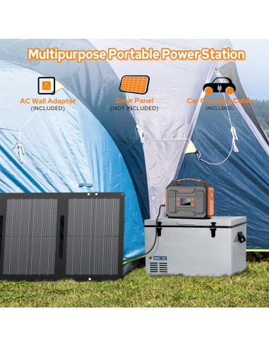 Generador Solar Portátil ZeroKor 300W con Panel 40W para Camping