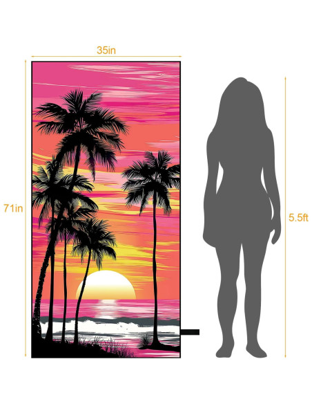 Toalla de Playa Microfibra MelonBoat 180x89cm 2 Pcs Atardecer Toalla de Playa Microfibra MelonBoat 180x89cm 2 Pcs Atardecer