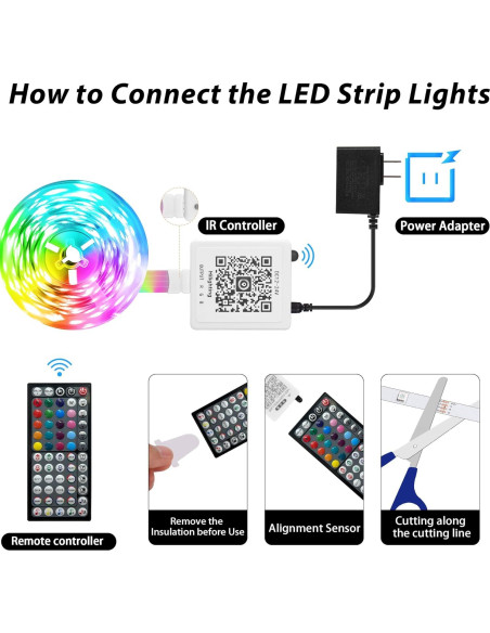 Tira LED RGB 50FT GANZQH con Control Remoto y APP Tira LED RGB 50FT GANZQH con Control Remoto y APP
