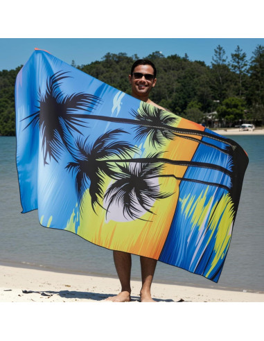 Toalla de Playa Microfibra MelonBoat 180x89cm 2 Pcs Atardecer