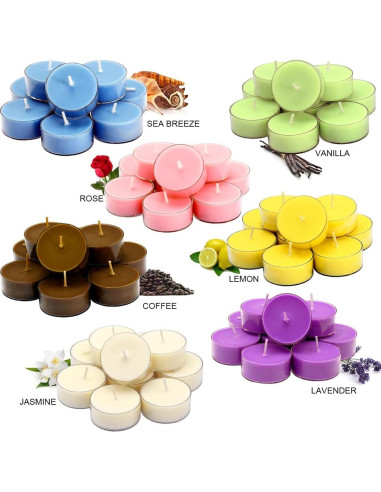 Set de Velas Aromáticas DEYBBY de Cera de Soja - 12 Piezas Rosa
