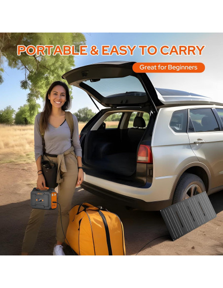Generador Solar Portátil ZeroKor 300W con Panel 40W para Camping Generador Solar Portátil ZeroKor 300W con Panel 40W para Camping