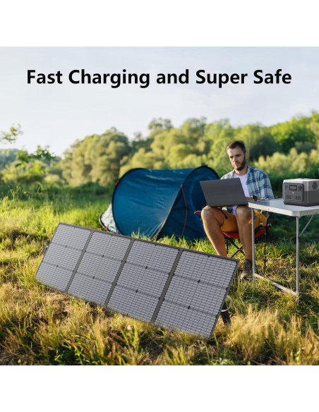 Panel Solar Portátil MHPOWOS 220W Plegable Impermeable IP67 Panel Solar Portátil MHPOWOS 220W Plegable Impermeable IP67