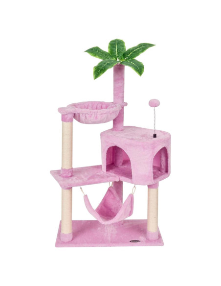 Árbol para Gatos KIYUMI Torre con Rascador y Hamaca Rosa Árbol para Gatos KIYUMI Torre con Rascador y Hamaca Rosa