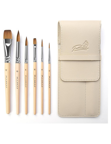 Set de Pinceles de Acuarela de Sable Fuumuui 6pcs Viaje