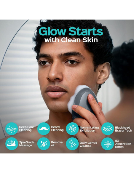 Exfoliador Facial COSLUS para Hombres - 5 Modos, Impermeable Exfoliador Facial COSLUS para Hombres - 5 Modos, Impermeable