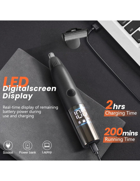 Recortador de Nariz y Cuerpo Yinowt 2-en-1 Impermeable USB-C Recortador de Nariz y Cuerpo Yinowt 2-en-1 Impermeable USB-C