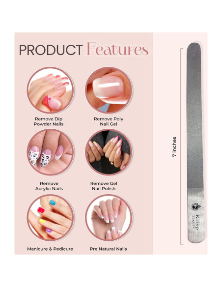 Lima de Uñas de Diamante Krisp Beauty - Acero Inoxidable Doble Cara Lima de Uñas de Diamante Krisp Beauty - Acero Inoxidable Doble Cara
